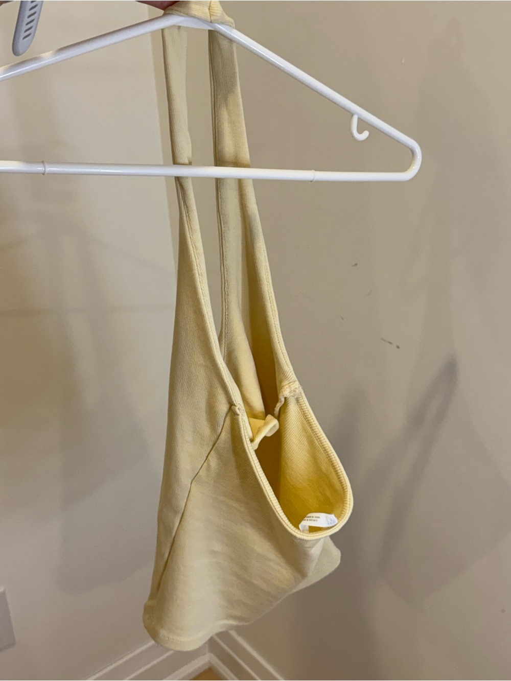Zara Pale Yellow Halter Ribbed Tank - Picture 4 of 4